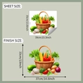 Sheet and finish size comparison for colorful vegetable basket kitchen wall stickers - 35*39cm /fun-f687