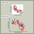Dettaglio di adesivi murali acquerello con tulipani e lavanda e dimensioni fornite - 16x18cm(fun-kg164)