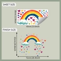 Detail of DIY rainbow wall stickers showing 30x60cm sheet and finished size layout - 30*60cm