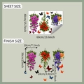 Detaillierte Größenübersicht für Blumen-Wandsticker mit 40x60cm Bogen und Endmaßen - 40x60cm