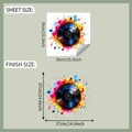 Détail du sticker mural disque vinyle et dimensions finies pour la décoration intérieure - Style Artistique Disque Vinyle (fun-f712) / 39x39CM
