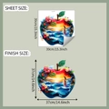 Detailed size specifications for 3D apple-shaped sea scenery wall stickers - 3D Art Apple Style (fun-f717) / 39*39CM