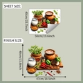Kitchen wall sticker showing sheet size 40x50cm and finished watercolor vegetable design - 40*50cm (fun-f719)