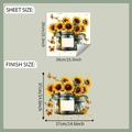 Dimensioni del prodotto dell'adesivo murale girasole e specifiche della dimensione - Stile Barattolo di Girasoli (fun-f728)