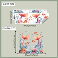 Gedetailleerde afmetingen van vel en resultaat voor aquarel zeemeermin muurstickers - 30*90cm*2 Stuks/fun-c113