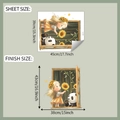 Vinilo decorativo de panda y niña con dimensiones de 39x45cm y el tamaño final - Ventana Falsa Panda Niña (fun-f731)