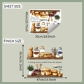 Detailed sheet size 40x50cm and finish size 41x47cm of food theme wall stickers - Hand Painted Kitchen Theme(fun-f720)