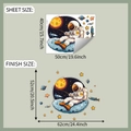 Detail showing cartoon astronaut wall decal sheet size and layout dimensions - 40*50cm