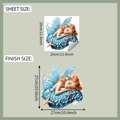 Detail showing sheet size and finish size of cartoon fairy toilet wall sticker - 29*29CM/fun-m424