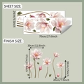 Dimensions détaillées des planches et du rendu final des stickers muraux magnolia en PVC - Style Magnolia Rose Clair (fun-n001) / 24x70cm