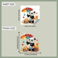 Detail showing sheet size 39x39cm and finish size of panda umbrella wall decal - 39*39cm/fun-f733