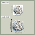 Details zu Schwanen-Aufklebern für Badezimmer mit Maßen für Bogen und Endergebnis - Schwan Blumen Stil B (fun-m423)