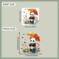 Confronto dettagliato delle dimensioni del foglio e finali per l'adesivo panda e fiori - 29*29CM(fun-m427)
