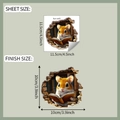 Details zur 3D-Wandsticker mit Cartoon-Maus beim Lesen sowie Größenangaben der Aufkleber - Einzelner Hamster Lesestil (fun-s45)