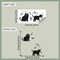 Details zu den Maßen der niedlichen schwarzen Katzen Wandaufkleber für Lichtschalter - 8*16cm (fun-kg173)