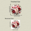 Comparison of 21cm finished and 23cm received size for 3D rose floral window glass decal - One Size / Painted Rose Style (fun-JD067)