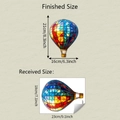 Detailansicht der Endgröße und des Originallayouts der Cartoon-Heißluftballon-Fensteraufkleber - 18*23cm (UV Statische Haftung)