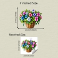 Detail van bloemenmand raamsticker met afgewerkte 18x21cm afmeting en lay-out - UV Statische Illustratie Bloemenmand Stijl