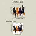 Detailansicht der niedlichen Halloween-Katzen Fensterbilder mit Maßen 21x21cm - Cartoon Katze Stil (fun-JD106)