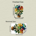 Details zu Maßen und Layout der bunten Fensterfolie mit Monstera-Blatt-Motiv - Bemalte Monstera Topfpflanze (JD122)