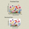Details zu Layout und Maßen der Fensteraufkleber mit bunten Blumen und Wildblumenmotiven - 38*50CM/fun-JD117 UV-Statik