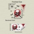 Detaillierte Maße für Halloween Wandtattoo mit Totenkopf und Fledermaus Motiven - 30*60cm