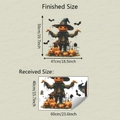 Detailed view of Halloween wall sticker dimensions for scarecrow pumpkin and bat decals - 40x60cm/fun-e316