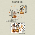 Detaillierte Maße für Halloween-Fensterbilder mit Comic-Katzen und Kürbis-Motiven - 19*30cm