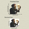 Detailed size chart for zombie window sticker showing 26x28cm final product dimensions - 28x30cm (UV Static Cling Version)