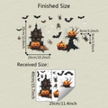 Halloween Fensteraufkleber Maße mit Endgröße 35x26cm und Layoutgröße 40x29cm - Halloween Kürbis Fledermaus Schloss (fun-f740) / 29x40cm 2 Blätter