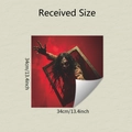 Macro view of 34cm scary zombie decorative sticker with red blood details and dimensions - 34x34cm / Milky White