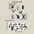 Detailed size chart showing received and finished layout for Halloween ghost wall stickers - Ghost Skeleton Style (fun-c121) / 29x90cm