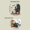 Tabella taglie per adesivi Halloween con teschio, zucca e dimensioni finali - 35*38cm (fun-f743uv Statico)
