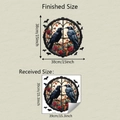 Gothic Halloween window sticker dimensions showing crows and roses 15x15 inch size - Standard Size (fun-f768)
