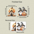 Detailed size chart for Halloween pumpkin house and gnome static cling window stickers - Pumpkin House And Gnomes Style (fun-f789)