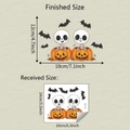 Detailed view of Halloween pumpkin skeleton stickers with finished and received sizes - Cartoon Skeleton Pumpkin Style (fun-f799) / 14x16cm