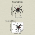 Detailed size comparison of 3D spider wall stickers for Halloween window decor - 39x45cm Transparent