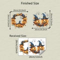 Halloween Kürbis Wandsticker Maße 26cm montiert und 28cm Layout auf der Trägerfolie - UV Statische Illustration Kürbis Stil (fun-f787)