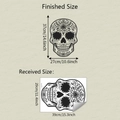 Größenangaben für Grusel-Totenkopf-Wandtattoo mit floralen Mustern und Mandala-Motiven - 29cmx39cm (fun-f776)