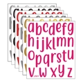 Macro detail of J501 cursive alphabet stickers in pink, gold, silver and diverse colors - 24x28.5cm / Multicolor Combo