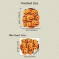 Detail showing Halloween pumpkin toilet stickers finished size and received layout measurements - 34*39cm