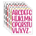 Close-up of DIY colorful alphabet stickers in six colors for scrapbook decoration - Multi-color Set