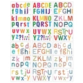 Bunte Buchstaben-Wandaufkleber mit verschiedenen Schriftarten für DIY-Wanddekoration - Mehrfarbige Gemischte Schriftarten Sammlung