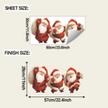 Detail view of Santa Claus wall sticker showing sheet size and finished display dimensions - 30x60cm