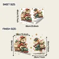Detaillierte Maßtabelle für Weihnachts-Maus-Wandtattoo mit Blatt- und Endmaßen - 40*60CM/fun-e320
