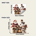 Pegatinas de pared de Papá Noel y muñeco de nieve con medidas de hoja y tamaño final - 40*50cm/fun-f823