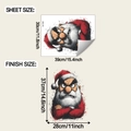 Maattabel voor grappige Kerstman muursticker met afmetingen van het vel en effect - 30*39CM (fun-f835)