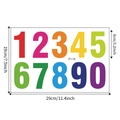Bunte 0-9 Zahlenaufkleber für Kinderzimmer, PVC Wandtattoo 29cm x 19cm Bogen - Stil P116 (19*29cm)