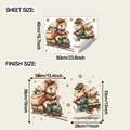 Cartoon Weihnachtsmaus Zug Wandtattoo mit goldenen Schneeflocken Dekoration - 40*60CM/fun-e320