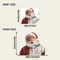 Gedetailleerde blad- en afwerkingsmaten voor de Kerstman glazen raamsticker decoratie - UV Statische Kerstman Stijl